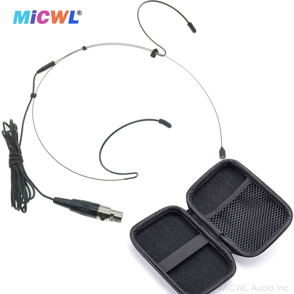 Black SL88 Double Ear Headset Microphone For Shure PGX ULX SLX QLX GLX BLX 4Pin XLR Wirelss BodyPack Zipper Case