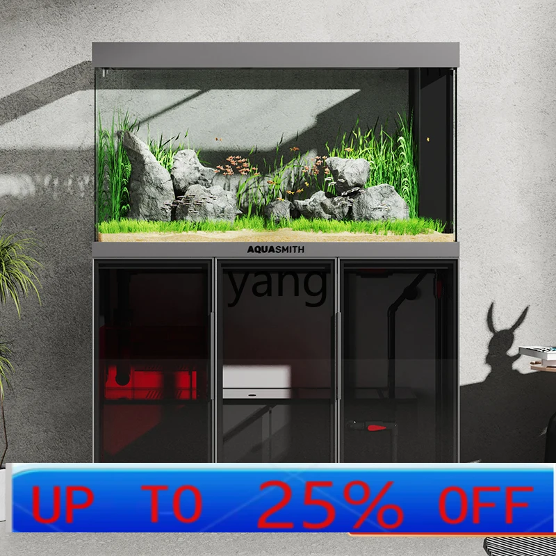 

LH household living room entrance entrance screen ultra-white glass vertical floor bottom filter fish tank