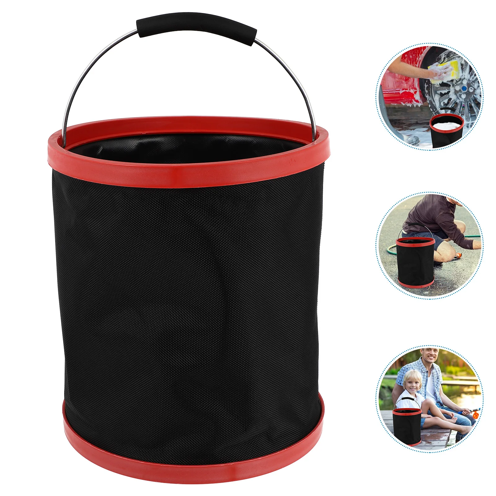 

12L Large Capacity Water Bucket Foldable Oxford Cloth Collapsible Storage Portable Wash Basin Container Camping Hiking Outdoor
