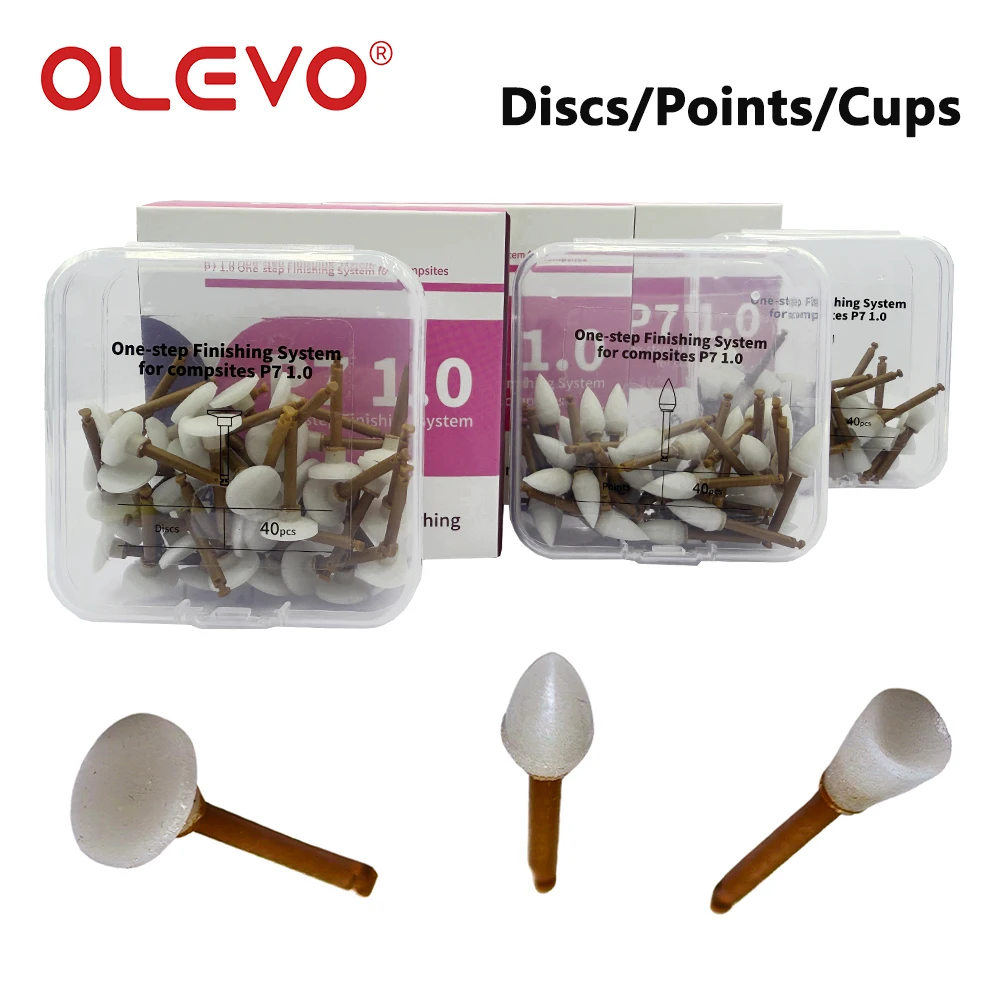 

40 Pcs Dental Polishing System One-Step RA Shank Cups Points Discs Grinding Heads for Composite Surface Finishing Teeth Polisher