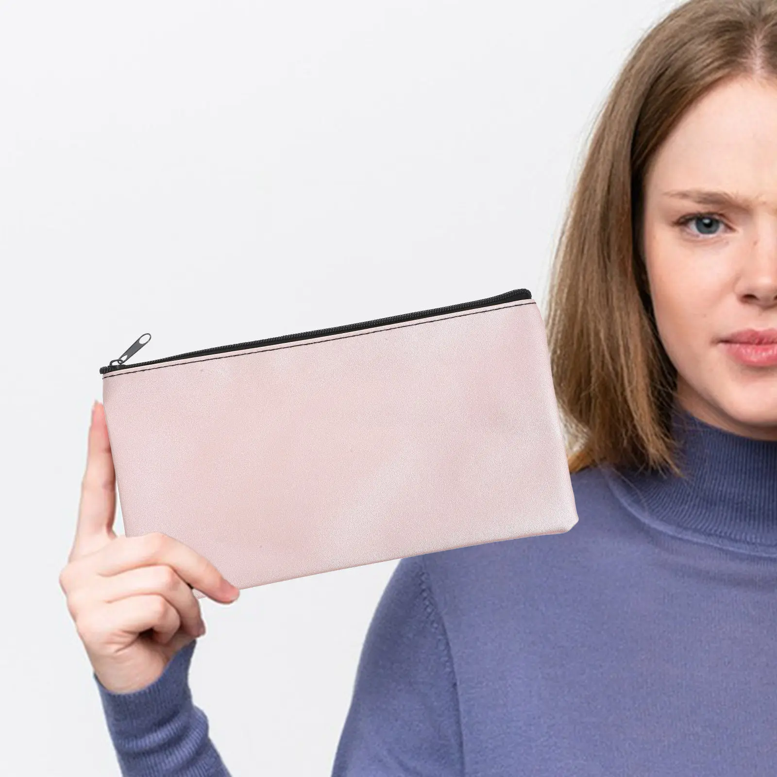 

4 шт. сумки для денег на молнии из высококачественного полиуретана с текстурированной поверхностью, надежное хранение для наличных, чеков, квитанций, отличный подарок для путешествий