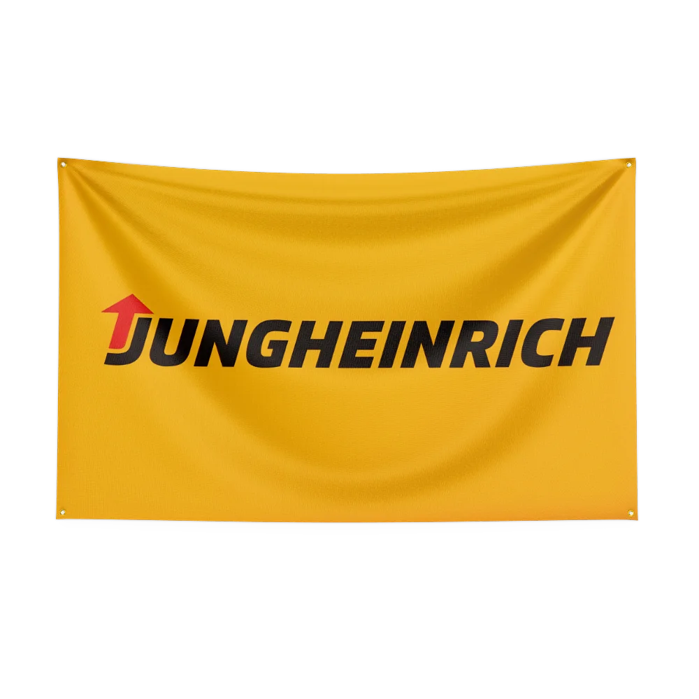 90x150CM Crane-j-JUNGHEINRICHs Industry Flag Polyester Printed Excavator Banner For Decor