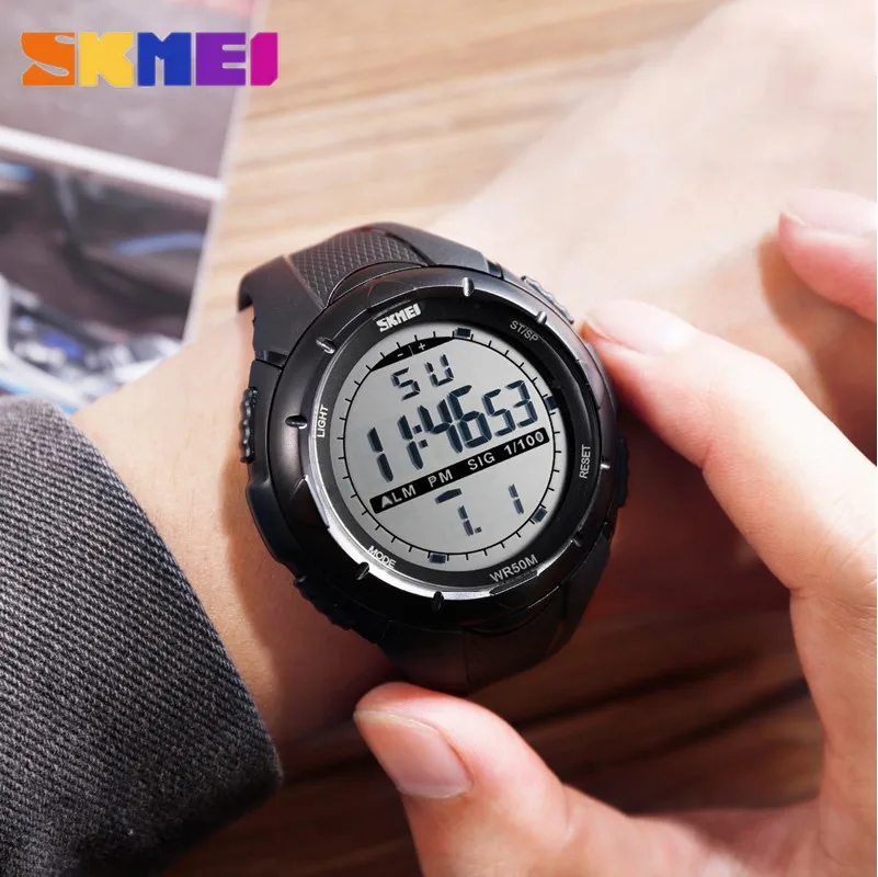 SKMEI-reloj deportivo a la moda para hombre, cronógrafo militar, sencillo, despertador, resistente a los golpes, Digital, 1025