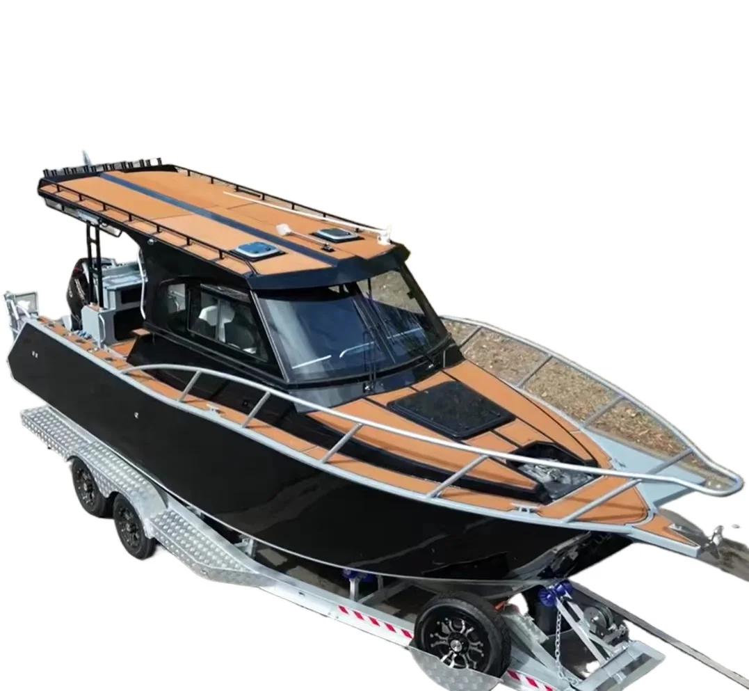 New sports yacht luxury deep V-shaped open cabin welded aluminum fishing boat, specially designed for outboard engine leisure