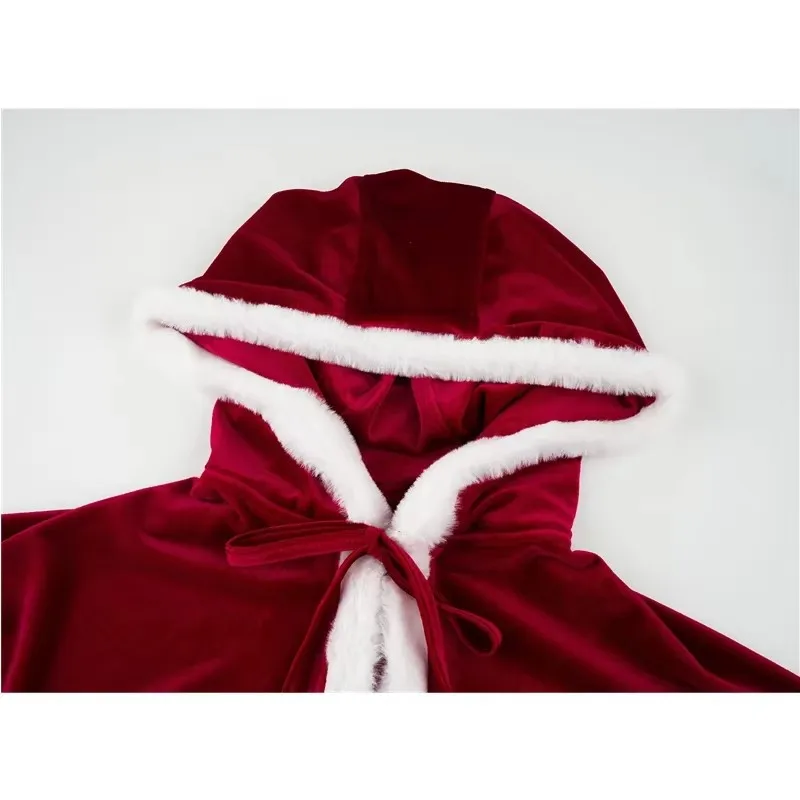 Anime Bunny Girl Christmas Uniform Bodysuit with Cloak Red Stockings Outfits Cosplay Costumes  Plush Nightgown Underwear Outfits