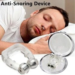 Magnetische Anti Snurken Apparaat Stop Snurken Nose Clip Gemakkelijk Ademen Verbeteren Slapen Aid Apneu Guard Night Apparaat Met Case 1/2/4Pcs