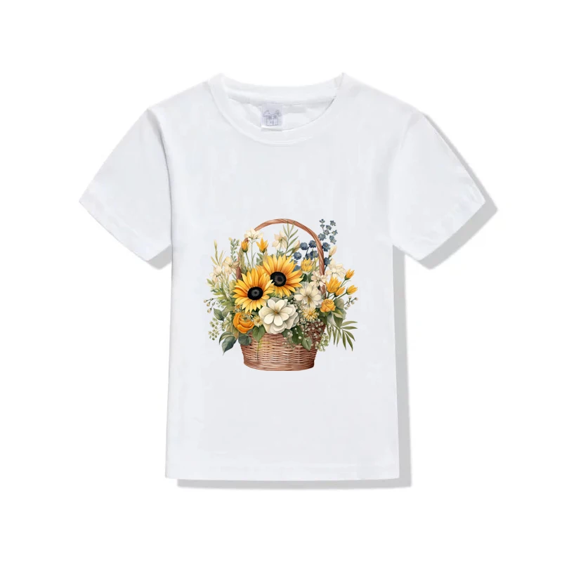 Yellow Sunflower Heat Sticker On T-Shirt DIY Iron On Transfer For Clothing Beautiful Washbale Patches On Clothes Hoodies Decor