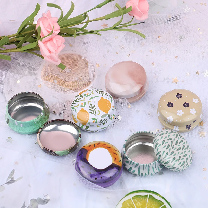 1PC/12Pcs Mini Elegant Flower Tin Box DIY Candle Jar Balm Round Empty Iron Box