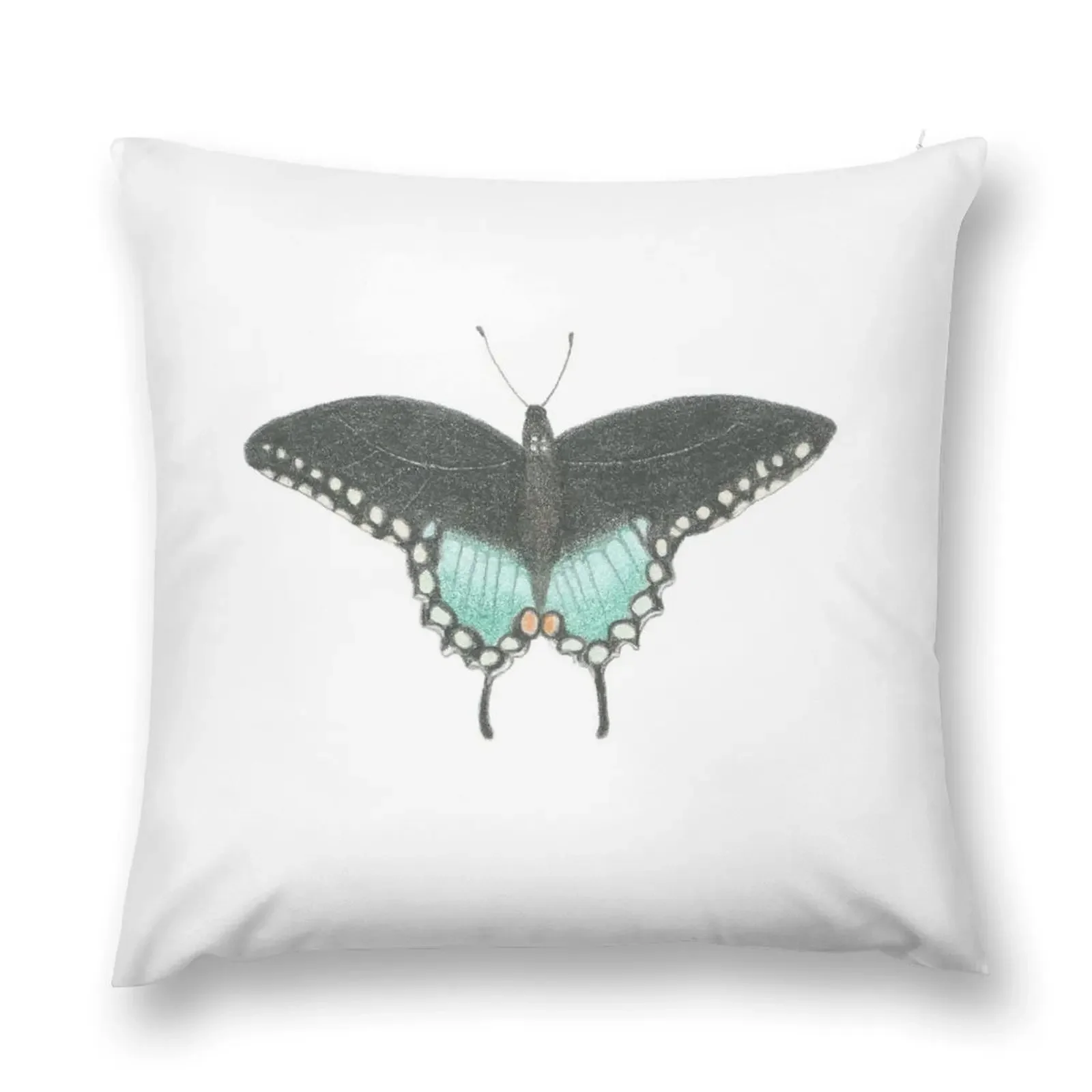 Hand-drawn Spicebush Swallowtail Throw Pillow Rectangular Cushion Cover luxury home accessories pillow