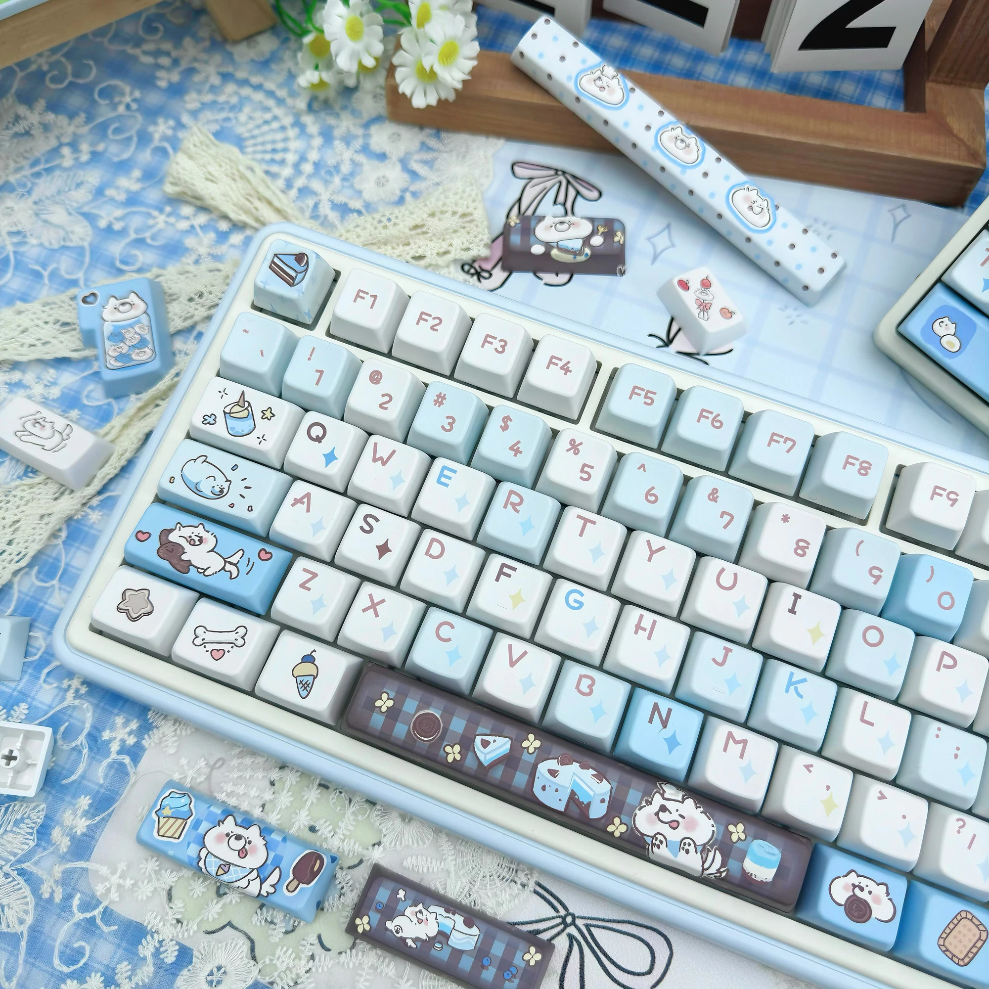 Wang Wang Detective Records Yeya Haiyan Full Five-Sided Sublimation Mechanical Keyboard Keycap Original Factory/MDA150 Keys