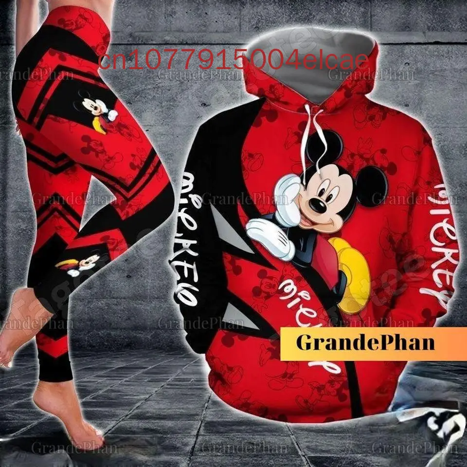 

Free custom name Mickey Mouse Hoodie and Leggings Suit women's Diseny Minnie Hoodie Yoga Pants Sweatpants Fashion Tracksuit set