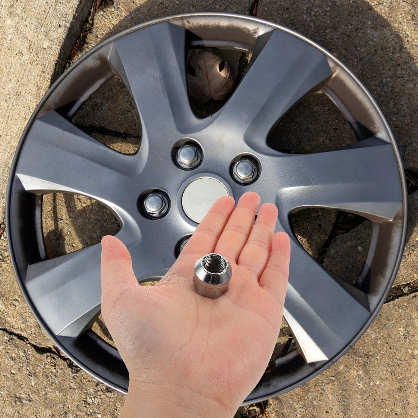 

10pcs Flange Bolts Lug Nut Set Acorn Bulge Open-End Cap For Wheel Hub Tapered Chrome Lug Nuts Replacement Wheel Accessories