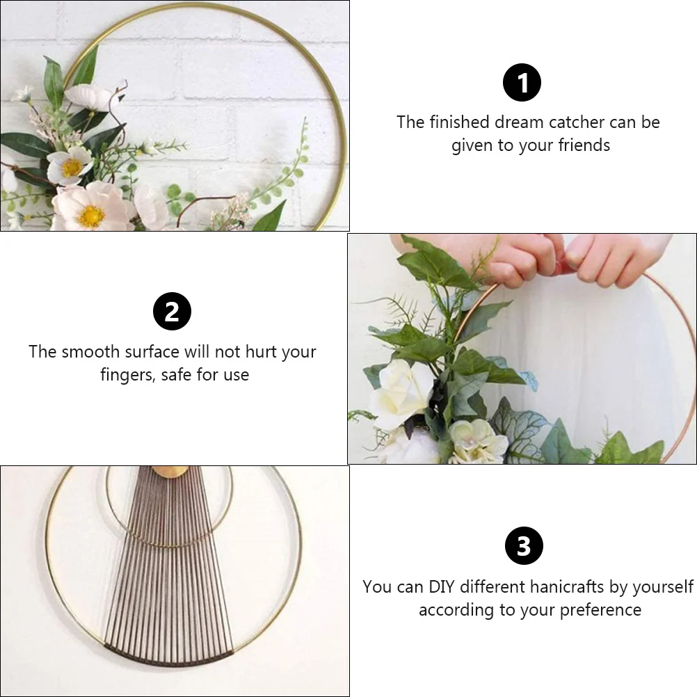 

6Pcs Dream Catcher Rings Smooth Surface Metal Hoops for DIY Macrame Dream Catcher Making Material Craft Accessories