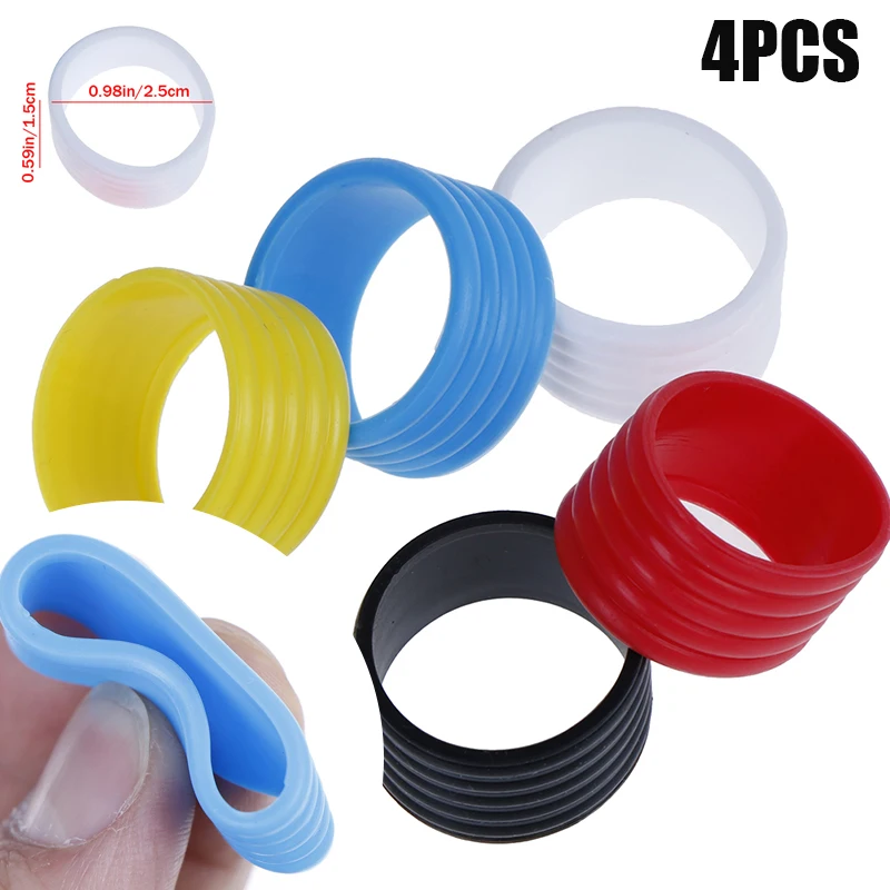 

4 Pcs Silicone Tennis Racket Grip Ring Handle Closure Rubber