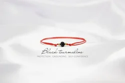 Black tourmaline Crystal bracelet Handmade summer bracelet personalized hippie anklet beach jewelry