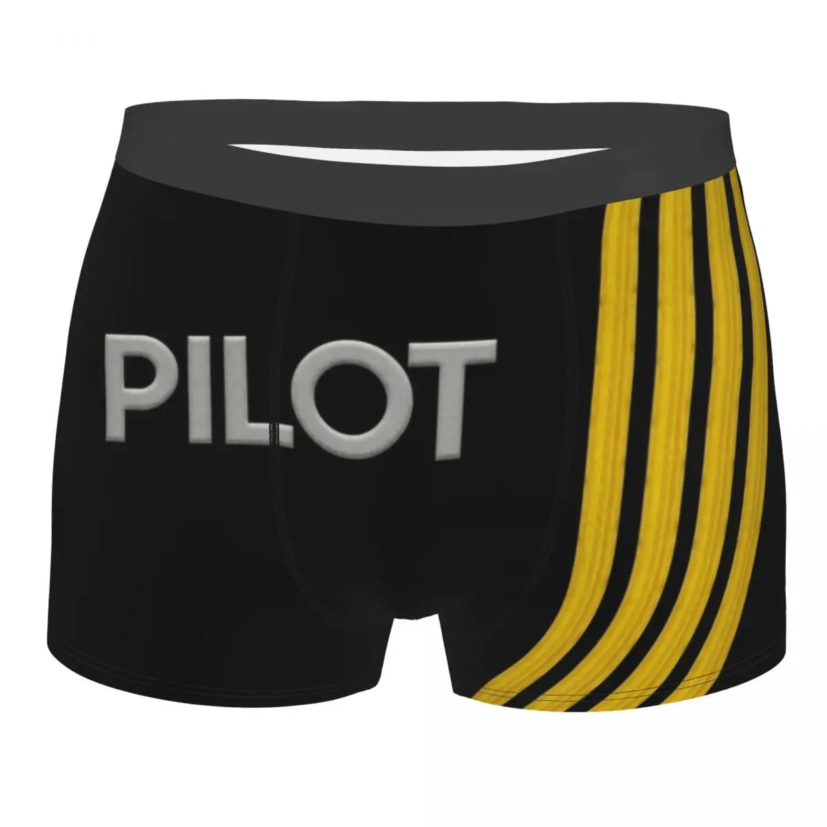 

Male Cool Pilot Captain Stripes Underwear Aviation Aviator Fighter Boxer Briefs Stretch Shorts Panties Underpants