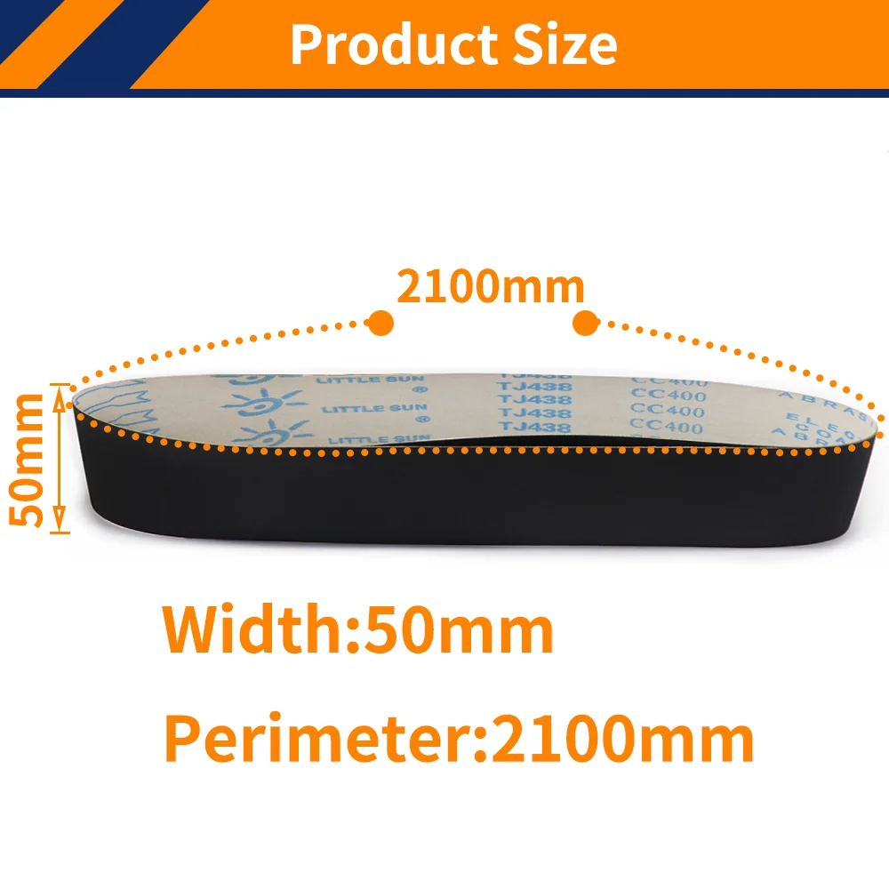 Silicone flexível abrasivo lixar correia, dupla utilização para polimento de metais, grão, seco e molhado, P60-1000 grão, 2100x50mm, 2 em x 82 em