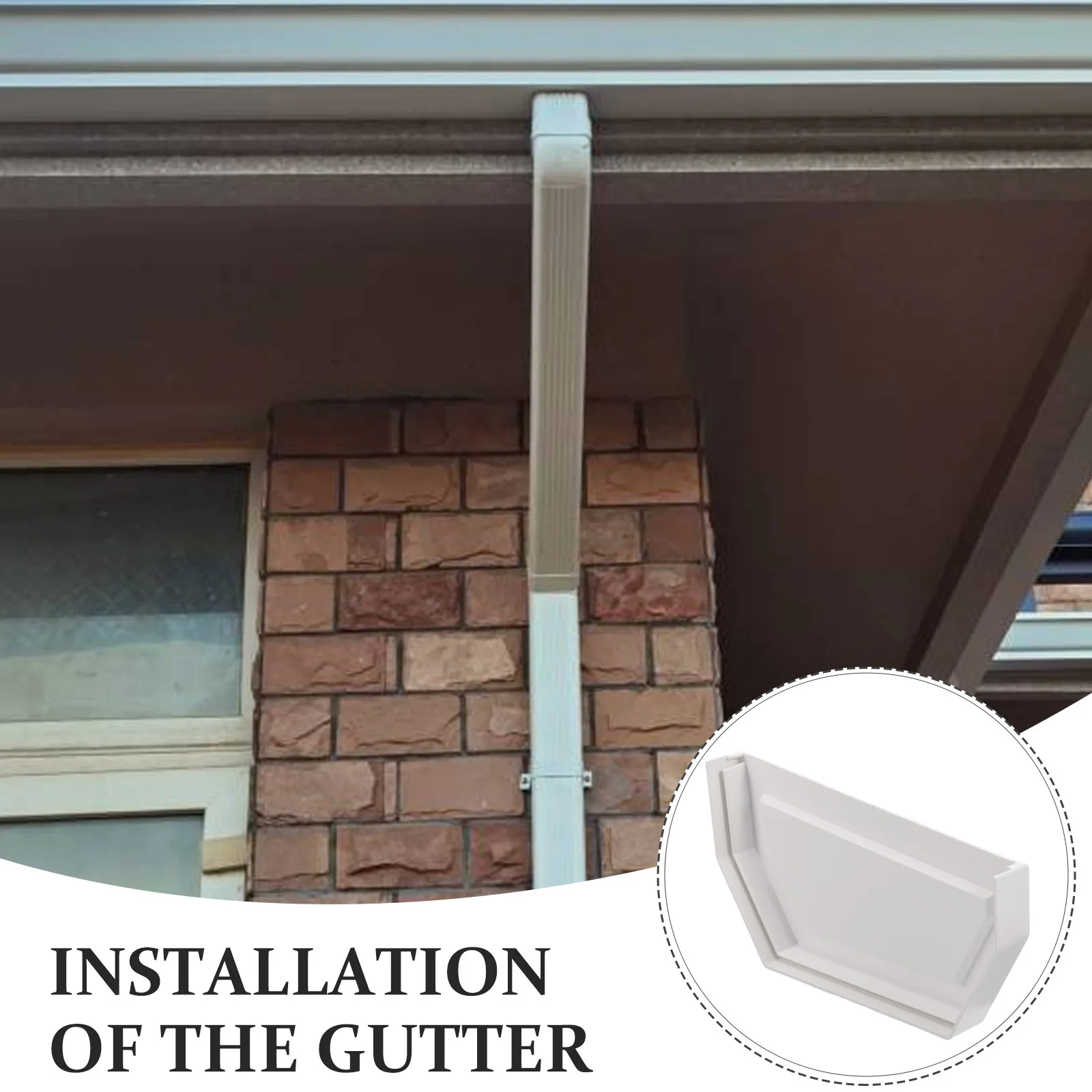 

1pcs PVC Gutter End Cap 200mm Right Cover for Drain Pipe Accessories Durable Waterproof Easy Install Gutters Parts