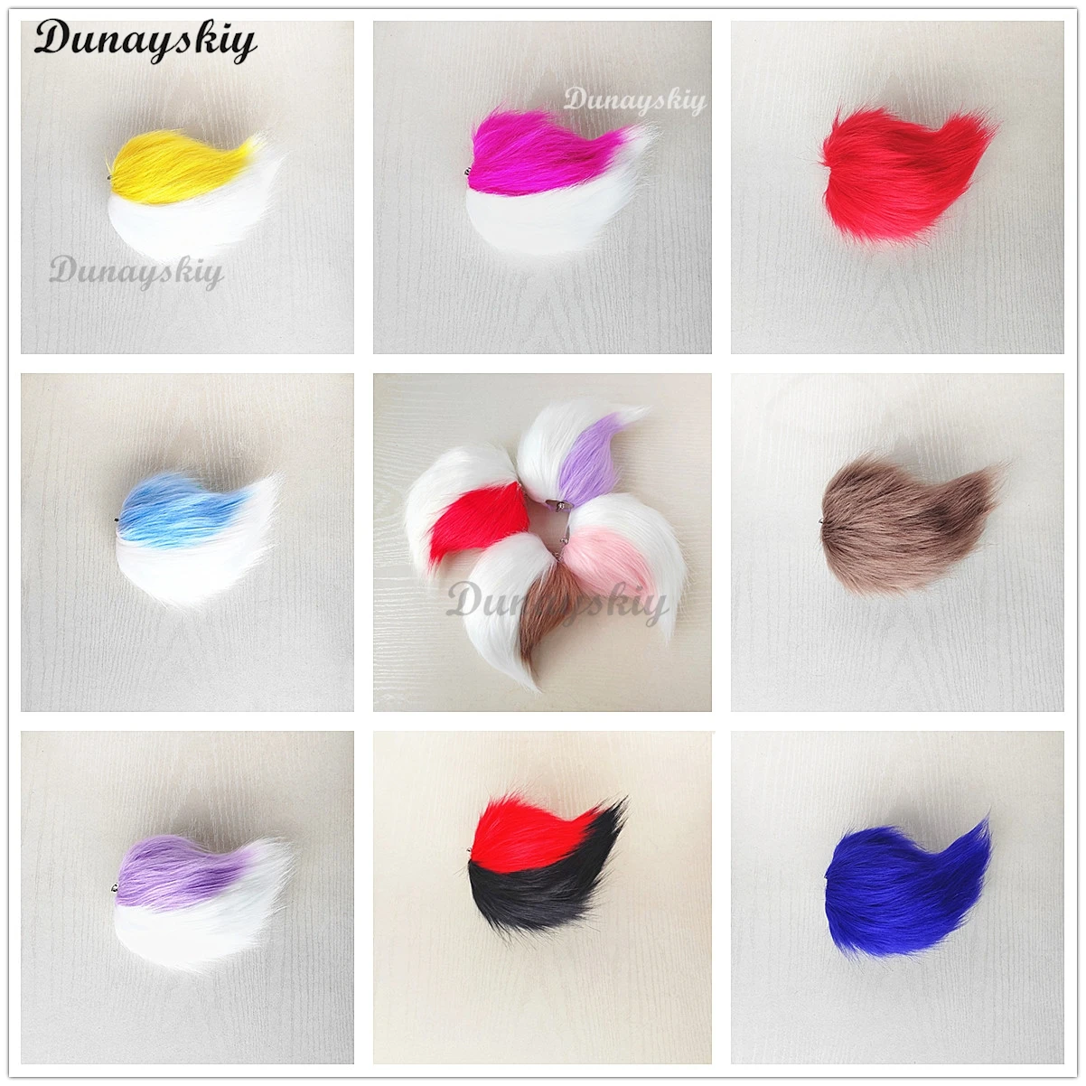 New Handmade JK Rabbit Tail Alastor Cosplay Props Simulation Faux Fur Tails Plush Fox Cat Halloween Accessories Multiple Colors