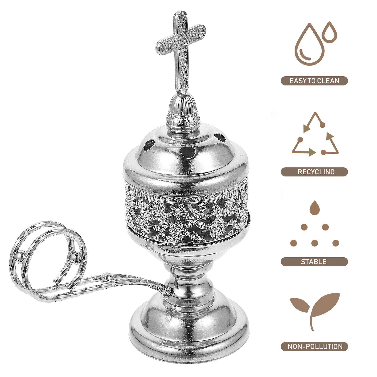 

Metal Incense Cone Burner Middle East Exquisite Portable Lightweight Censer for Home Party Office Aromatherapy Decoration