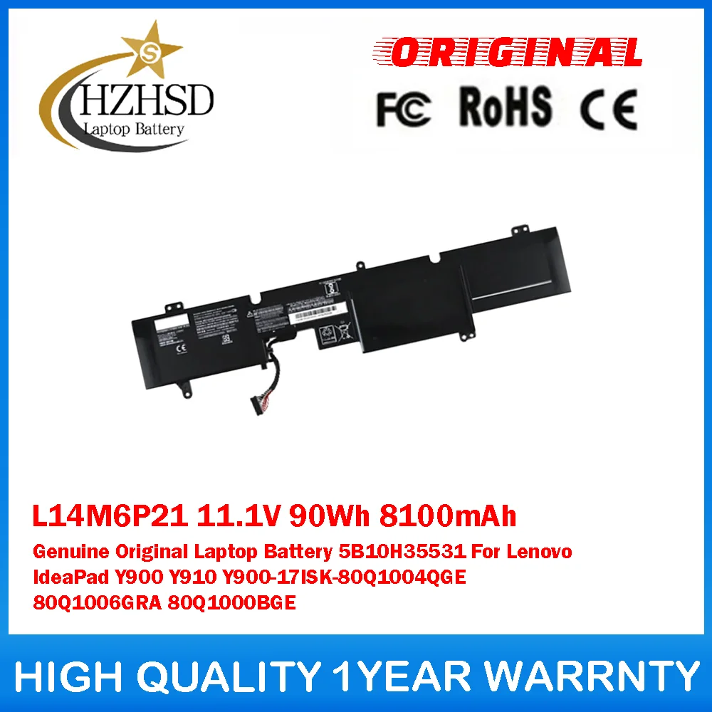 

L14M6P21 11.1V 90Wh 8100mAh Laptop Battery 5B10H35531 For Lenovo IdeaPad Y900 Y910 Y900-17ISK-80Q1004QGE 80Q1006GRA 80Q1000BGE
