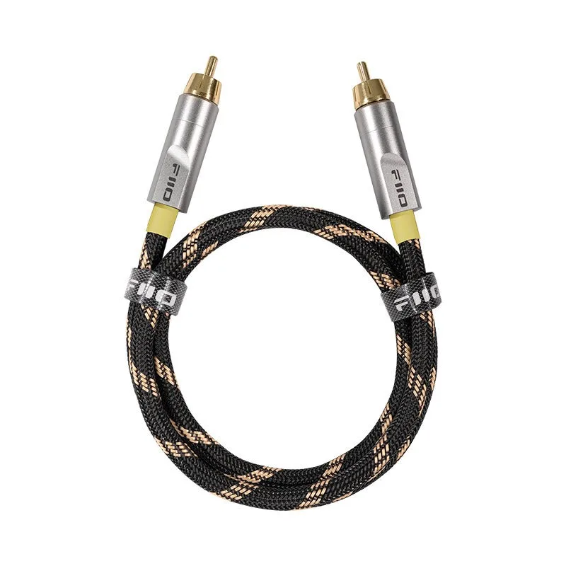 Suitable for FiiO LR-RCA5 Coaxial Digital Audio 5N Copper Silver Plated RCA4 Analog Double Lotus Male to Male