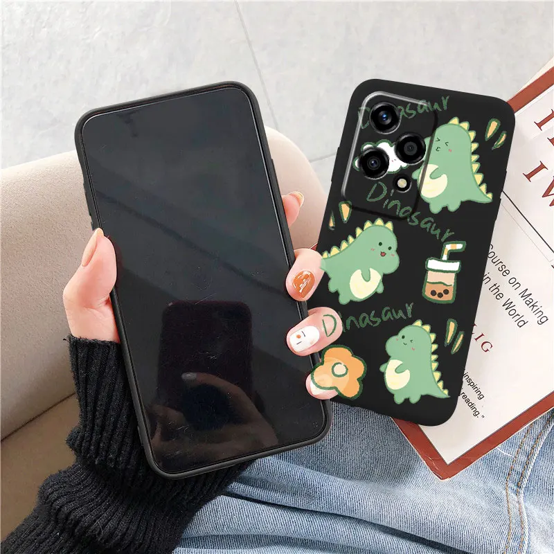 Cartoon Rabbit Marble Flowers Rose Phone Cases For Honor 200 Lite 200 Pro Fundas Silicone Protective Shockproof Printed Cover