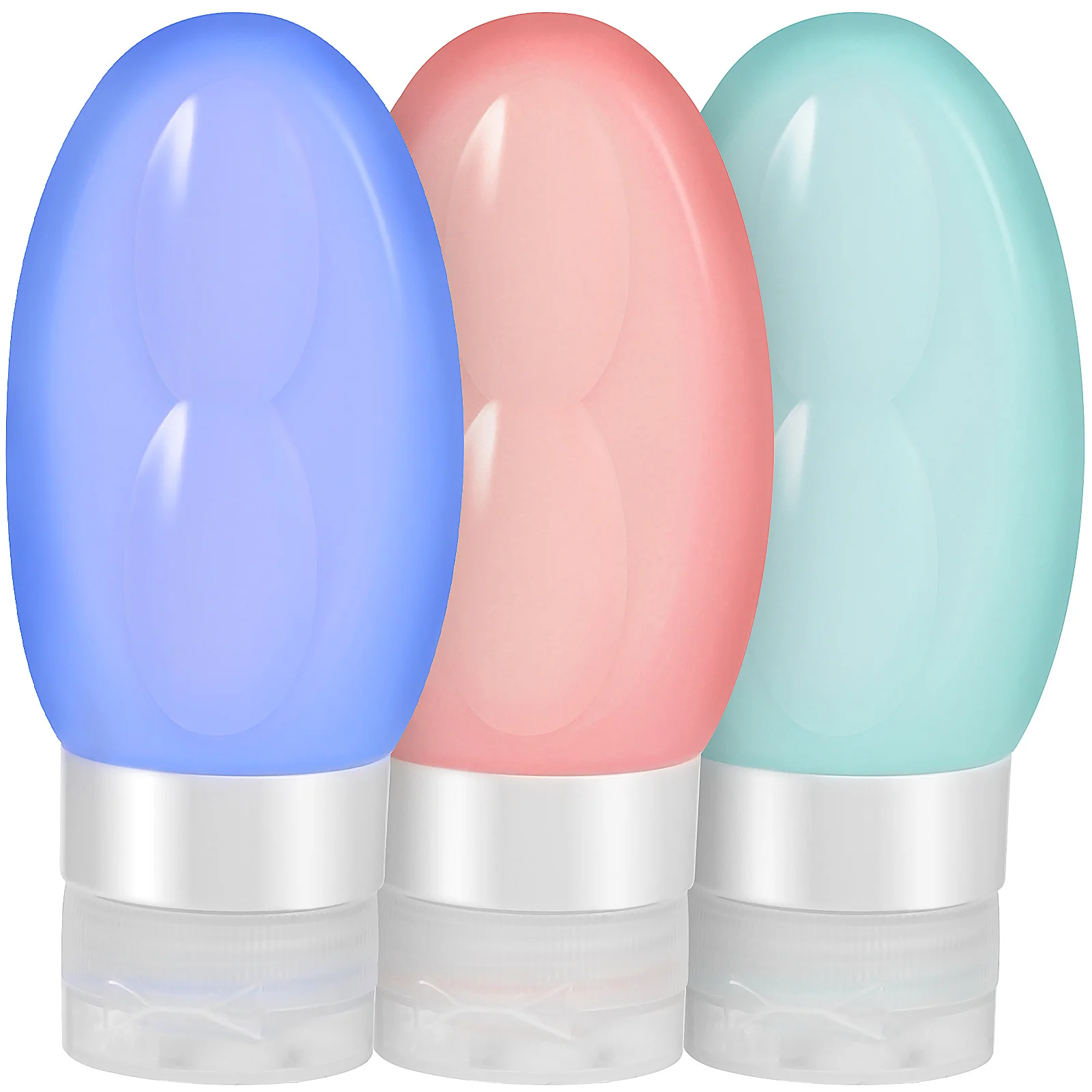 3 قطع من زجاجات السفر الفارغة من السيليكون مع أغطية حاويات موزع محمولة لمنتجات العناية بالبشرة والوجه #2