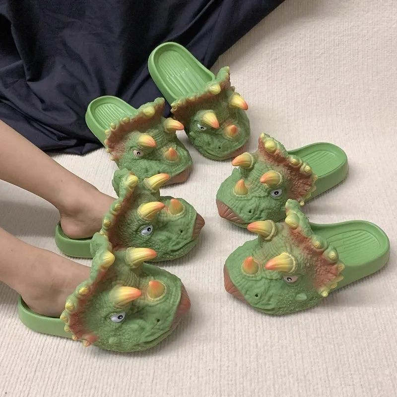 

Triceratops подарок динозавра забавные креативные тапочки домашние противоскользящие холодные тапочки Baotou летний подарок на день рождения