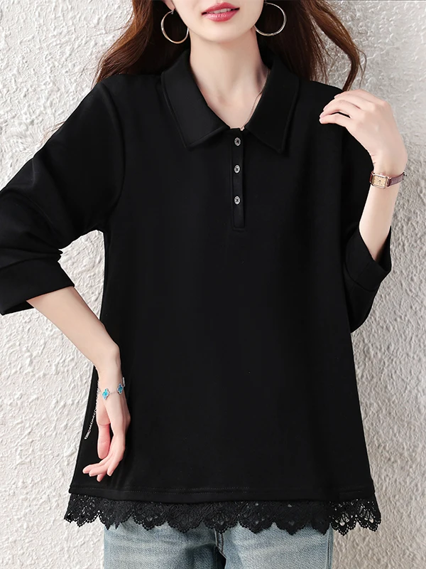 Women's Loose Long Sleeve Button-Up Sweatshirt Casual Style Comfortable Fit Fashionable Autumn New Arrival  Color
