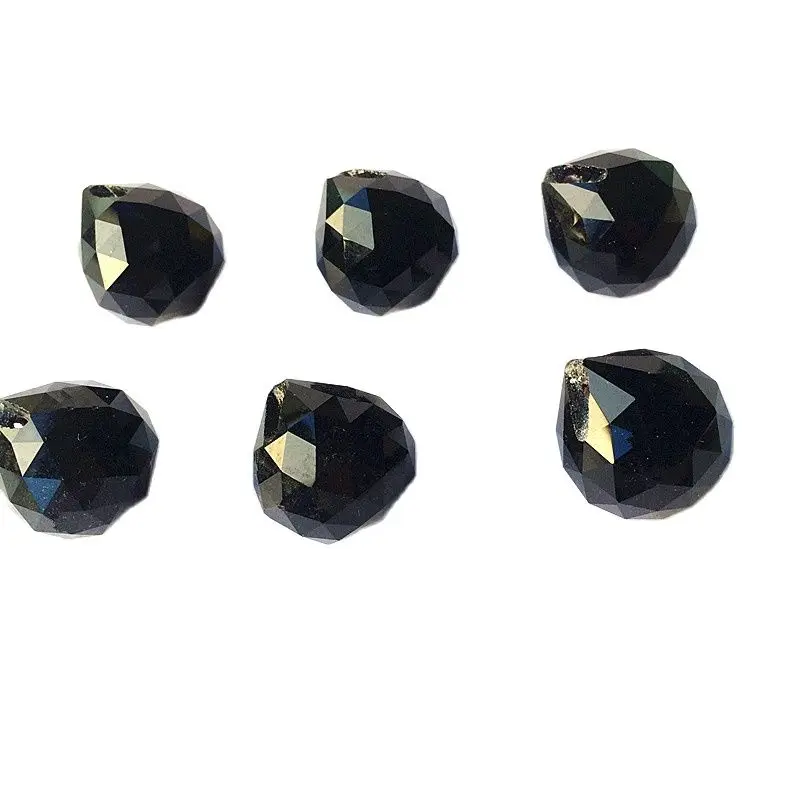 Top Quality 10pcs 20mm Black Faceted Crystal Glass Balls Chandelier Parts Light Lamp Spheres Decoration Wedding Home Decoration