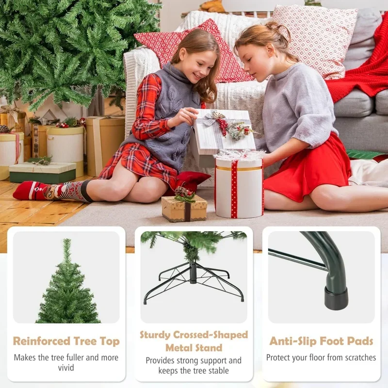 Árvore de Natal artificial de 9 pés, árvore de Natal articulada premium com 2132 pontas de galhos, suporte de metal, pinheiro de Natal para ambientes internos e externos