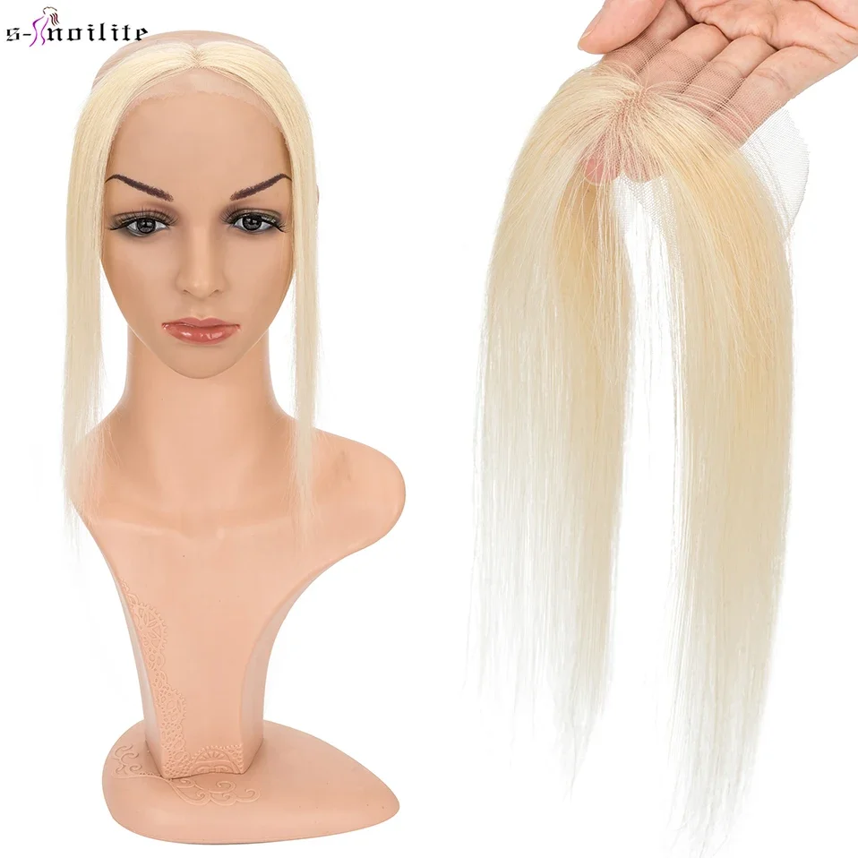 S-noilite 10 Polegada toppers de cabelo de renda remendo de cabelo mão único nó natural cabelo humano invisível substituição extensões de cabelo