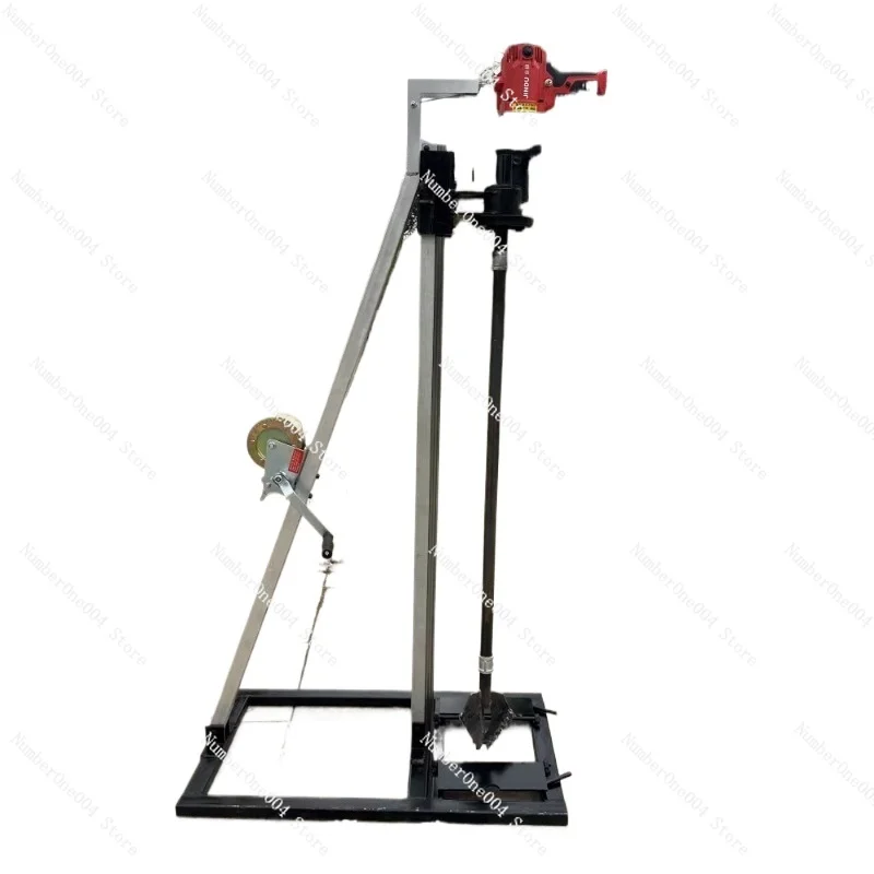 

Small portable household water well drilling rig single person 2 phase electric hand crank drilling equipment
