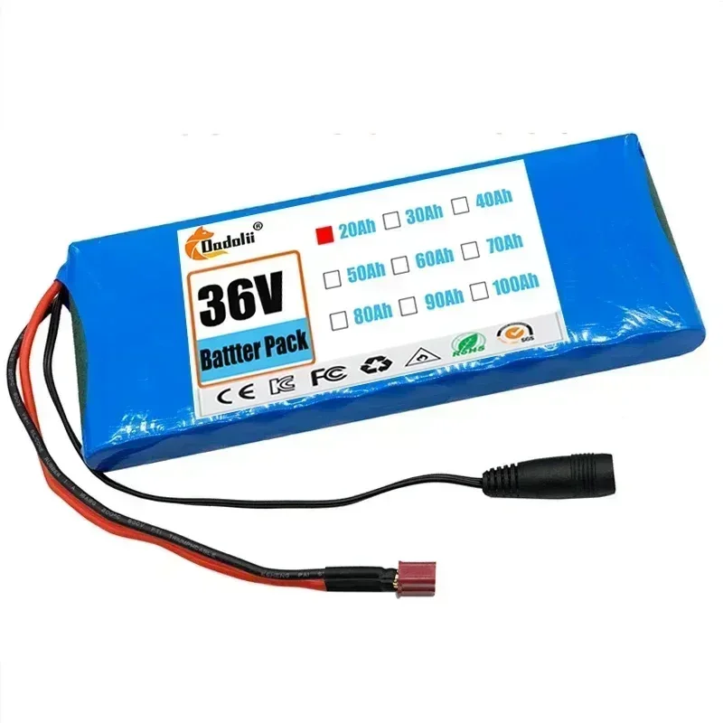 10S1P 36V 20000mAh Battery Pack 20Ah 18650 Lithium Li-ion Rechargeable Batteries Electric Car Bicycle Scooter 20A BMS 500W