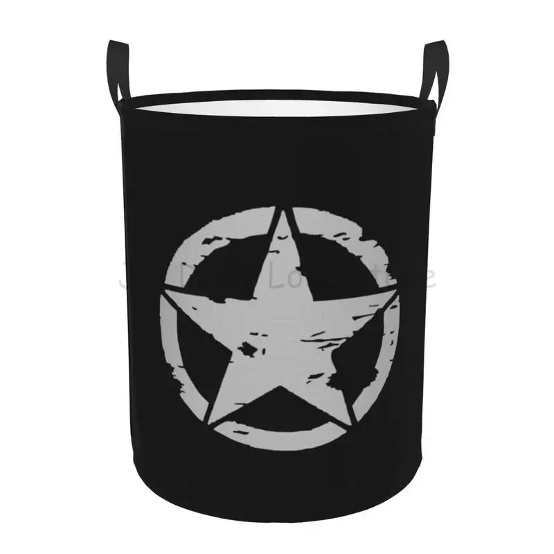 Military Tactical Skull Star Laundry Hamper Large Laundry Basket Foldable Dirty Clothes Baskets for Nursery Dorm Home Decoration