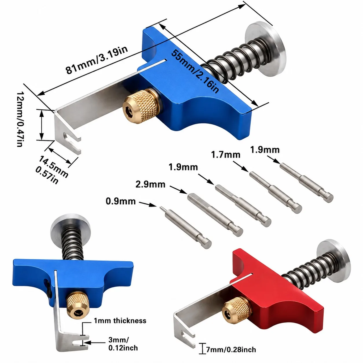 1Set Propeller Removal Tool w Replacement Ejector Pins Aluminum Alloy Props Remover Puller for BetaFPV Air65 75 RC Racing Drone