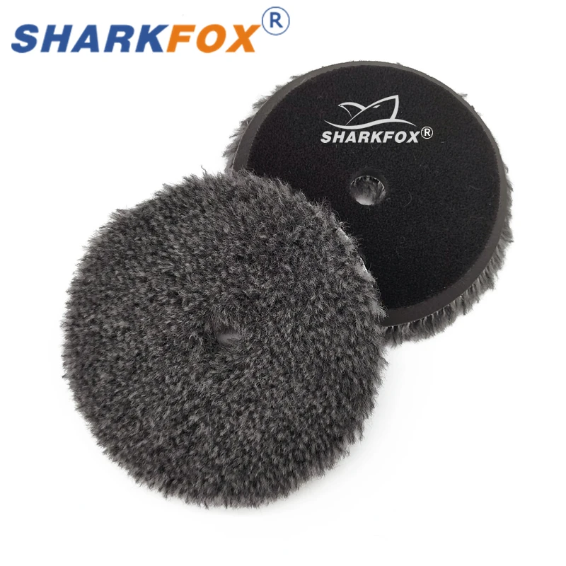 Sharkfox 5 Pieces/lot 5/6Inches Wool Polishing Pad High Density Lambs Woollen Polish Buffing Pad Car Polisher Buffing Waxing