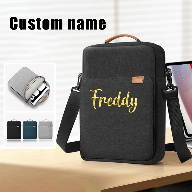 

Customized embroidered text portable laptop protective case file storage bag commuting travel daily use