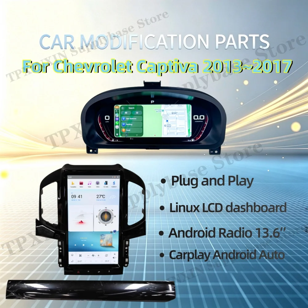 For Chevrolet Captiva 2013~2017 Car Radio Digital instrument Cluster odometer Tachometer instrument Cluster Android Auto Carplay