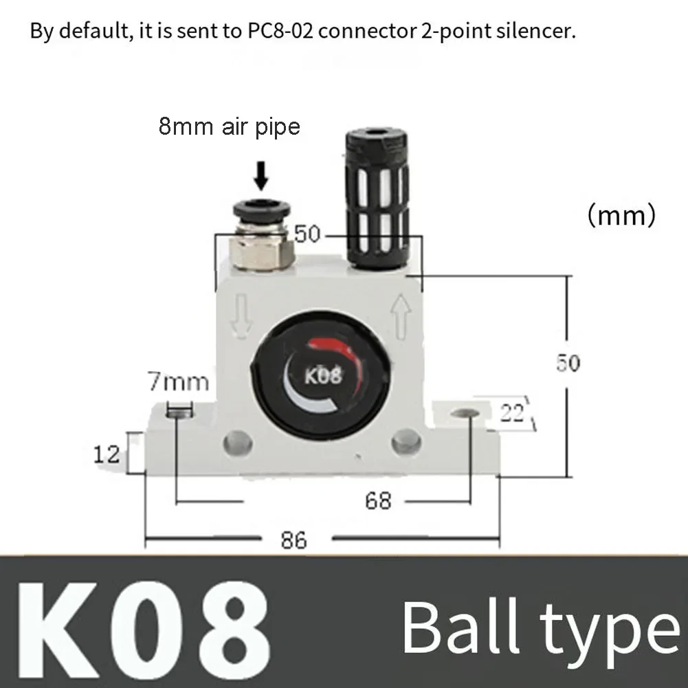 Connector Pneumatic Vibrator With A Special Grease 0.15~0.8Mpa 245-4000 N 7500-34100 Times/min Ball Type Conveyors