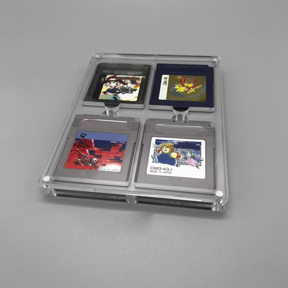 4 In1 Magnetic High transparency Acrylic  suction cover Games Storage Box Hard Shell cartridge Case for GameBoy GB GBC