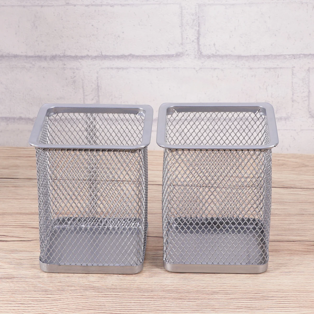 Imagem -06 - Square Metal Mesh Lápis Titulares Pen Titulares Cup Marker Pincel de Maquiagem Papelaria Caddy Office Desk Organizer