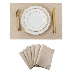 Placemats by Home Brilliant Heat Resistant Dining Table Place Mats Cloth Kitchen Table Mats Indoor Outdoor Placemat Light Linen