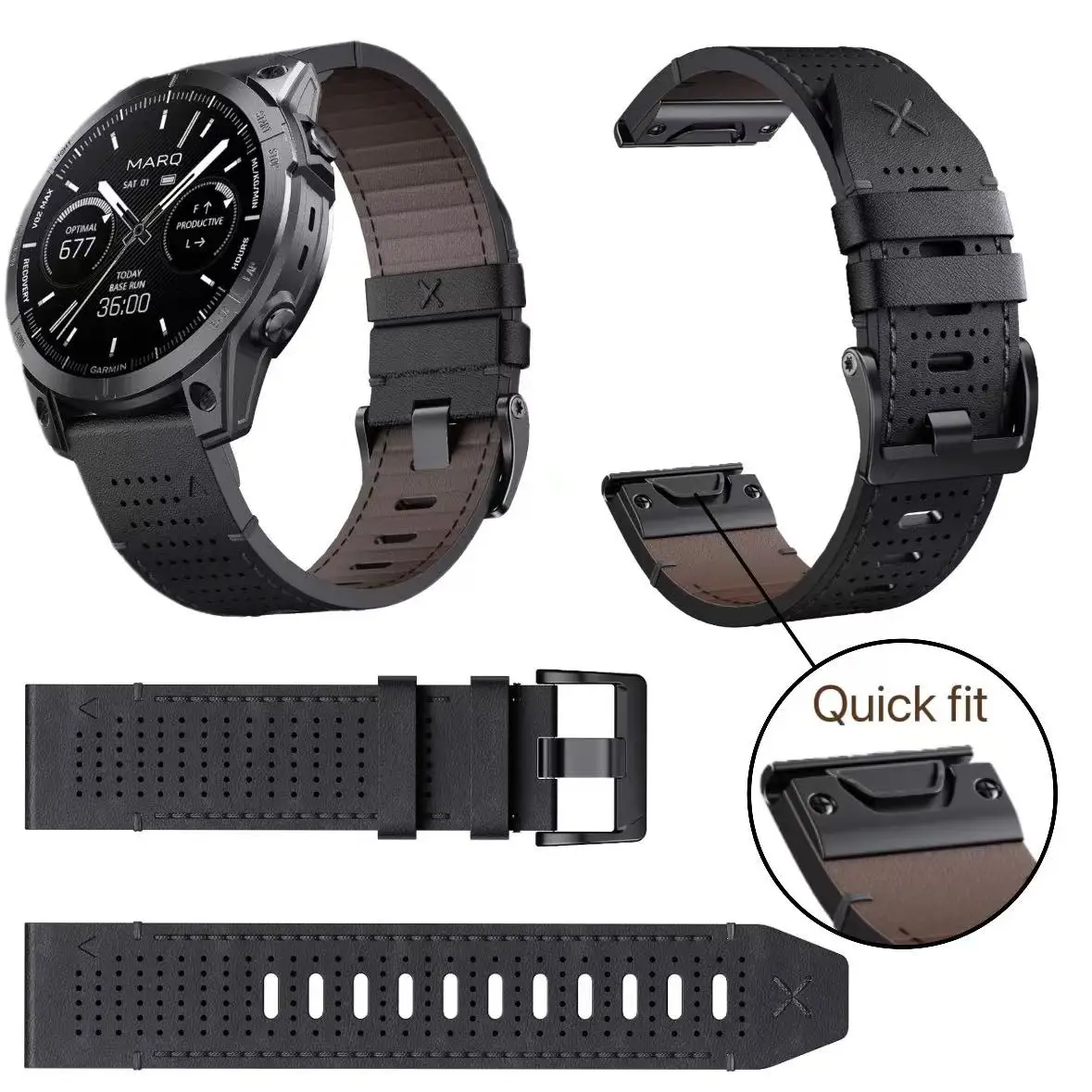 22 26MM Leather Watch Band Straps For Garmin Fenix 7X 7 6X 6 Pro 5X 5 Epix Gen 2 Smartwatch Wristbands Bracelet