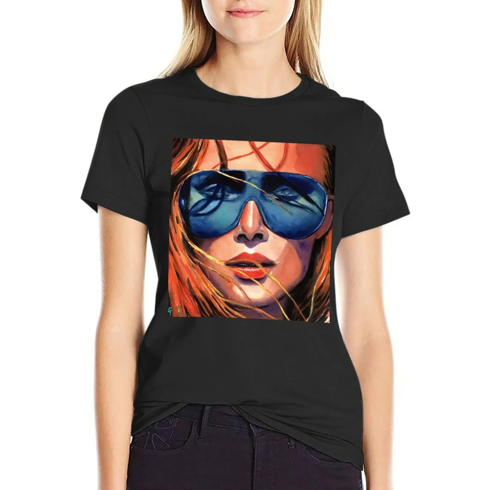 

Sunglasses T-Shirt summer clothes blanks anime funny clothes for woman