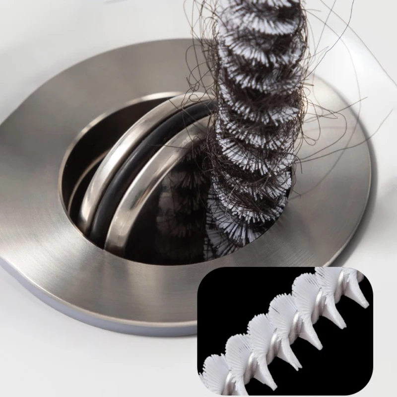 1Pcs Sink Drain Cleaning Brush Drain Clog Remover Bendable Sink Overflow Sewer Drain Brush For Bathroom Kitchen