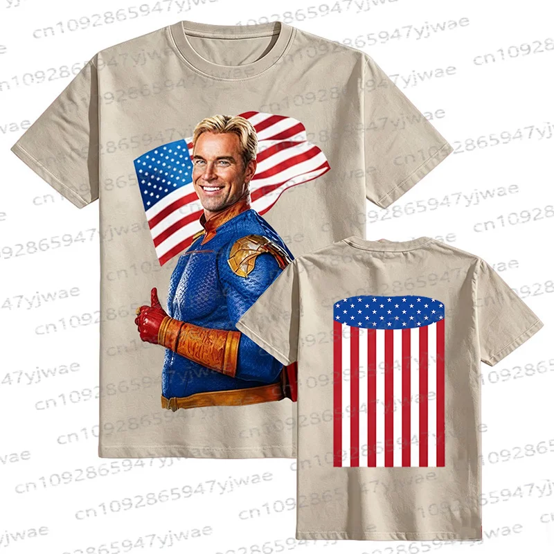 American TV The Boys Homelander Grafik-Baumwoll-T-Shirt, Sommer-Streetwear, Y2k, kurzärmelig, modisch, lässig, Vintage, Eltern-Kind-T-Shirt – Detail 8