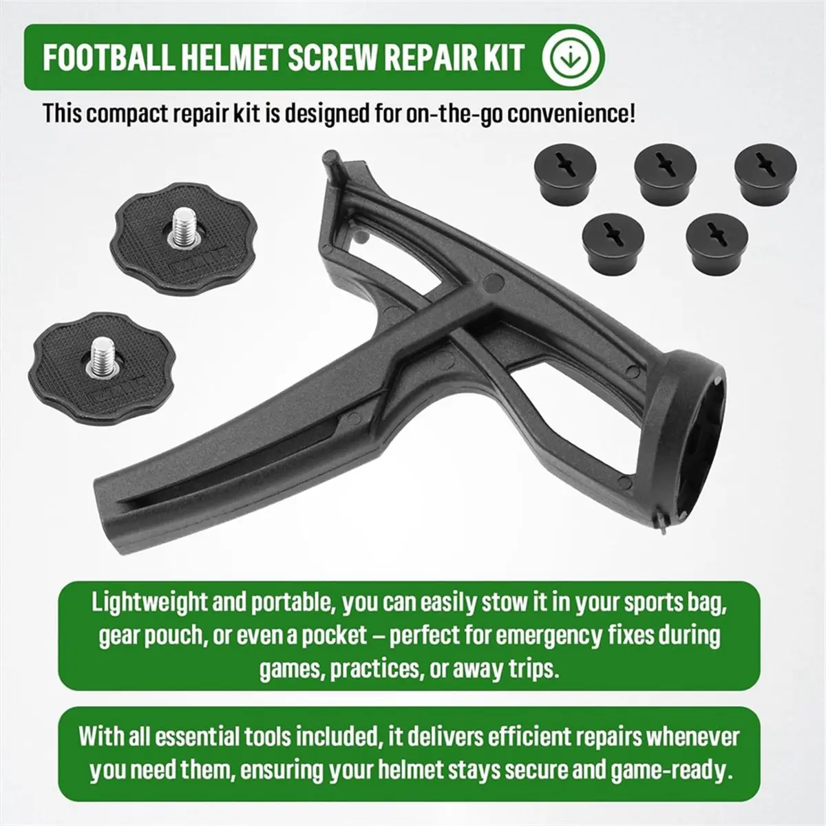 

618 Mega Sale Football Helmet Chinstrap Repair Kit with Quick Release Tool, Thumb Screws & Valve Screws for Riddell SpeedFlex