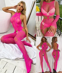 Lencería erótica de talla grande para adultos, camisón de hombro, ropa interior, vestido rosa porno